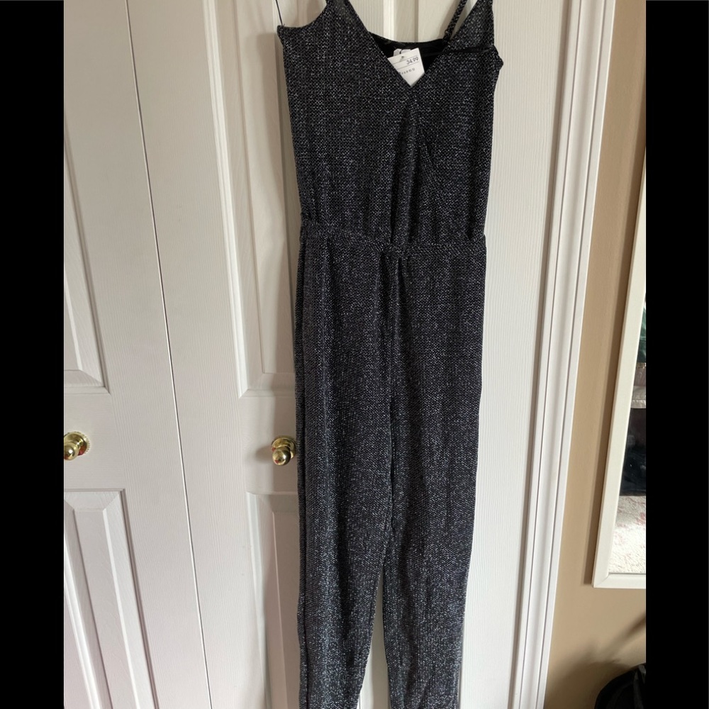 H&M black silver jumpsuit size 2